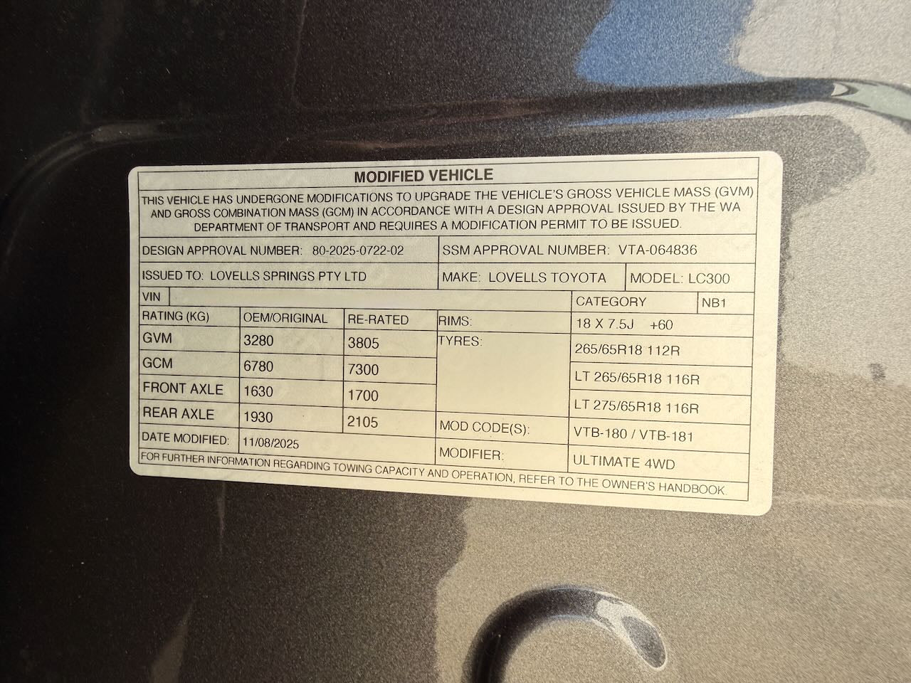 Lovells GCM Upgrade - Landcruiser 300 Post Registration (WA Only)
